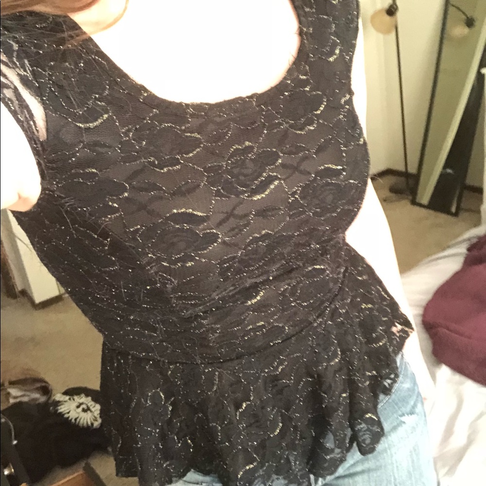 Cute Lacey Peplum Top